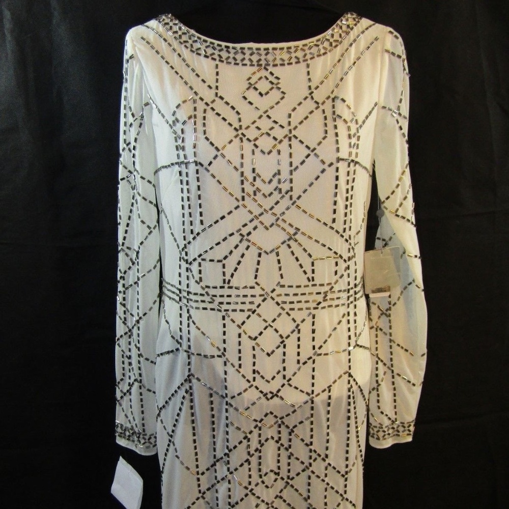 PLATINUM LAUNDRY-SHELLI SEGAL White Beaded Dress